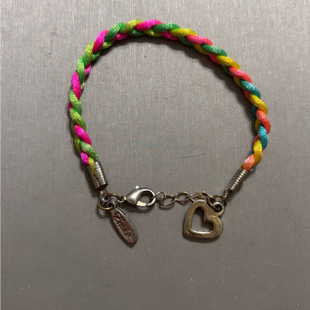 Ettika Pink and Green Braided Friendship Bracelet
